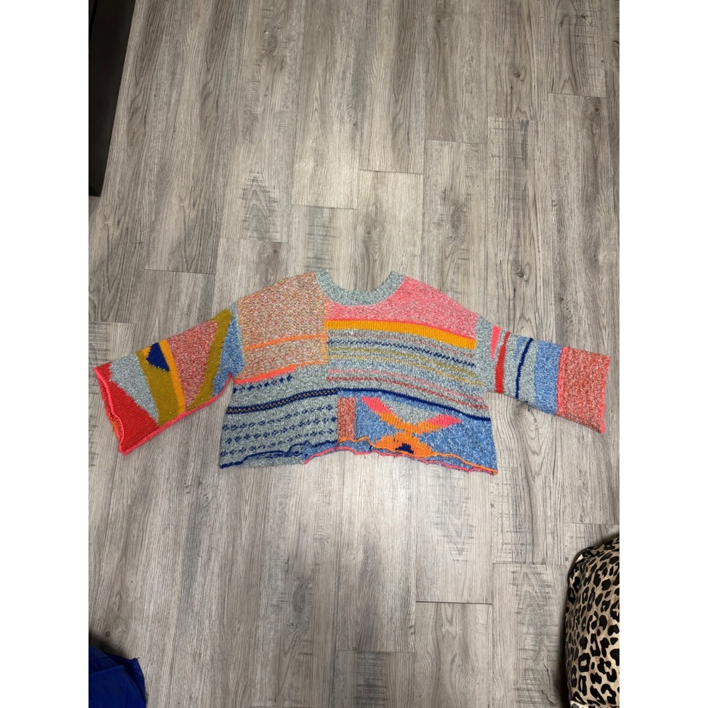 Sincerely Jules Patchwork Knit Sweater Women Size L